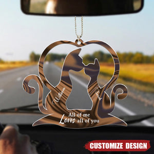 God Blessed The Broken Road That Led Me Straight To You - Personalized Couple Acrylic Ornament - Gift Idea For Couple/ Cat Lover