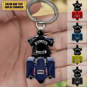 Biker Motorcycle Racing Personalized Keychain