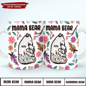 Personalized Mama Bear Floral Style Mug