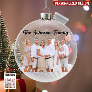 2024 New Release We Are Family-Personalized Photo Fairy Light Ball Ornament