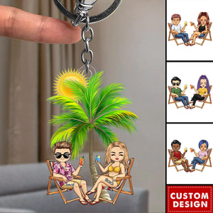 Personalized Beach Couple - Personalized Acrylic Keychain