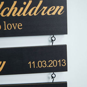 Personalized Wooden Family Tree Sign - Gift For Grandparents