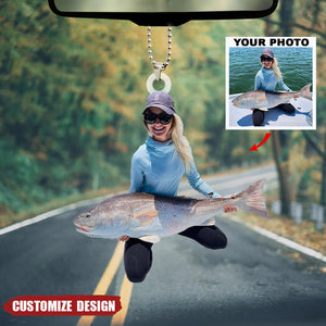 Personalized Fishing Upload Photo Acrylic Hanging Ornament