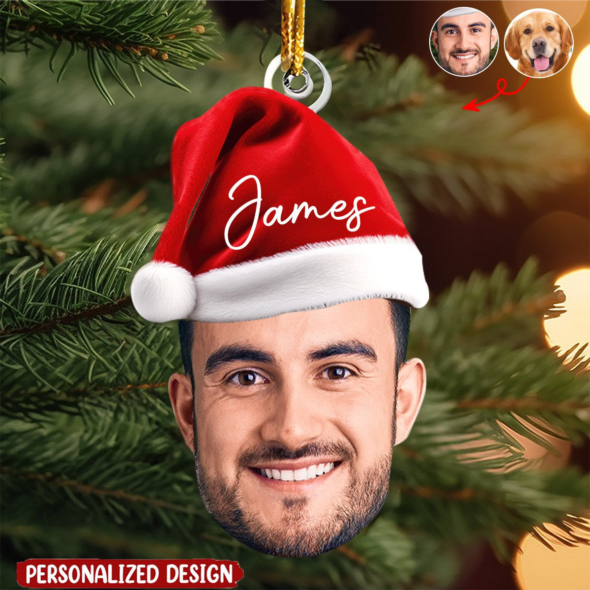 2024 New Release Funny Christmas Face - Personalized Family Photo Ornament-Gift For Family Or Friends