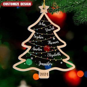 Wish You A Wonderful Christmas - Family Personalized Custom Ornament - Acrylic Custom Shaped - Christmas Gift For Family Members