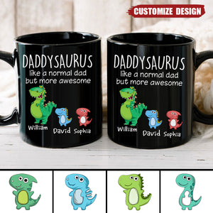 Grandpasaurus / Daddysaurus And Kids Personalized Mug - Gift For Dad / Grandpa