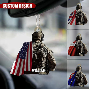 Personalized Military/Veteran/Soldier Hanging Acrylic Ornament