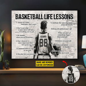 Personalized Basketball Life Lessons Poster-Basketball Gift For Basketball Lovers