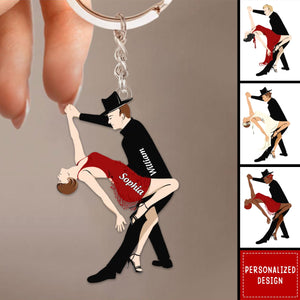 Dancing Romantic Couple Personalized Keychain