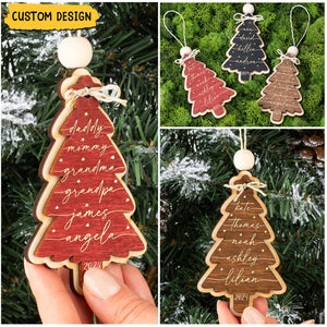 2024 New Release - Family Christmas Tree - Personalized Wooden Ornament