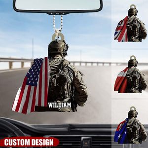 Personalized Military/Veteran/Soldier Hanging Acrylic Ornament