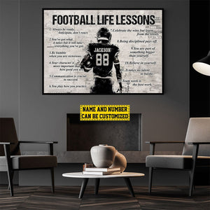 Personalized Football Life Lessons Poster-Gift For American Football Lovers