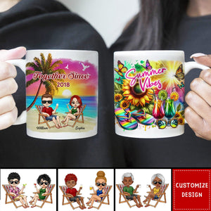 You & Me We Got This Couple Sitting On Beach Cheering Summer Vibes Personalized Mug