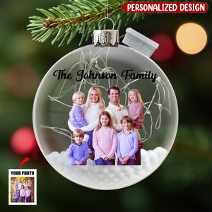 2024 New Release We Are Family-Personalized Photo Fairy Light Ball Ornament