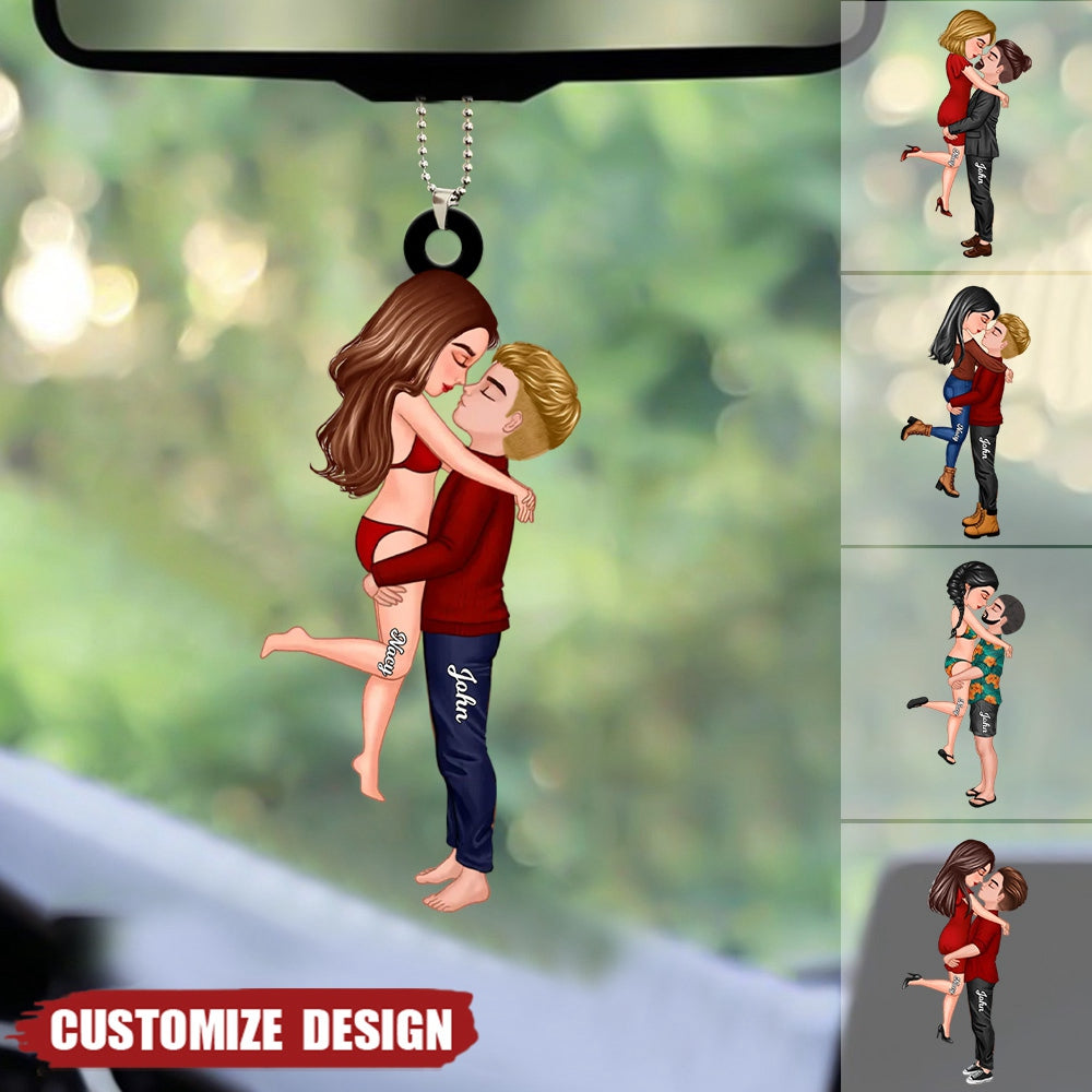 New Release - Personalized Doll Couple Kissing Hugging Car Ornament ...