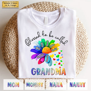 Blessed to be called Grandma - Personalized T Shirt