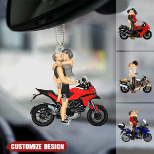 New Release - Personalized Motorcycle Couple Car Ornament