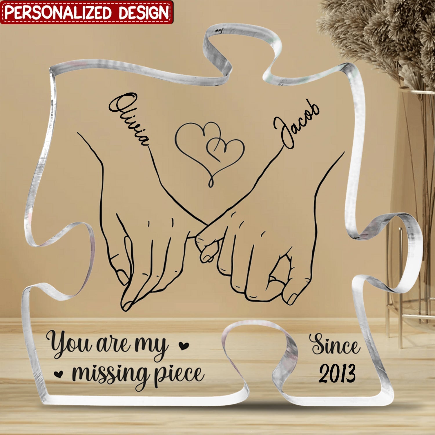 You Are My Heart, My Life - Couple Personalized Puzzle Shaped Acrylic Plaque - Gift For Husband Wife, Anniversary