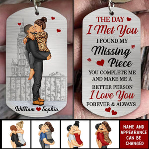 The Day I Met You-Personalized Gifts For Couple Stainless Steel Keychain