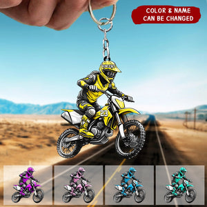 Personalized Motocross Acrylic Keychain - Gift For motocross enthusiast