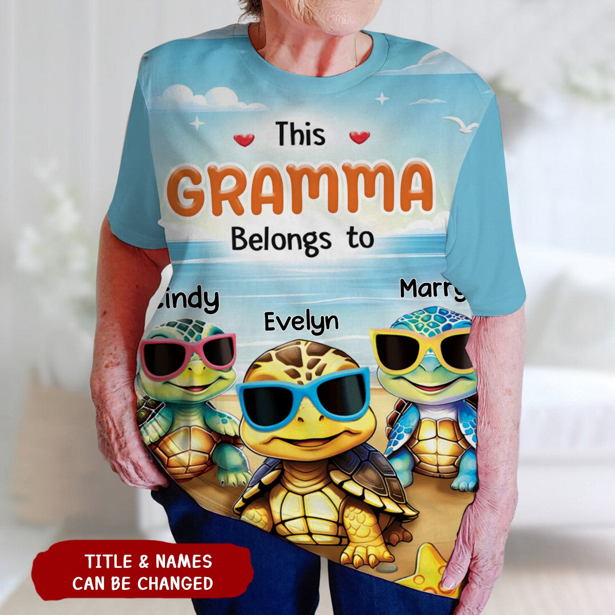 Personalized This Grandma Belongs To Turtle Kids 3D T-shirt - gousvip