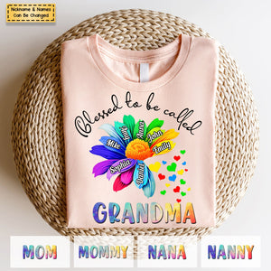 Blessed to be called Grandma - Personalized T Shirt