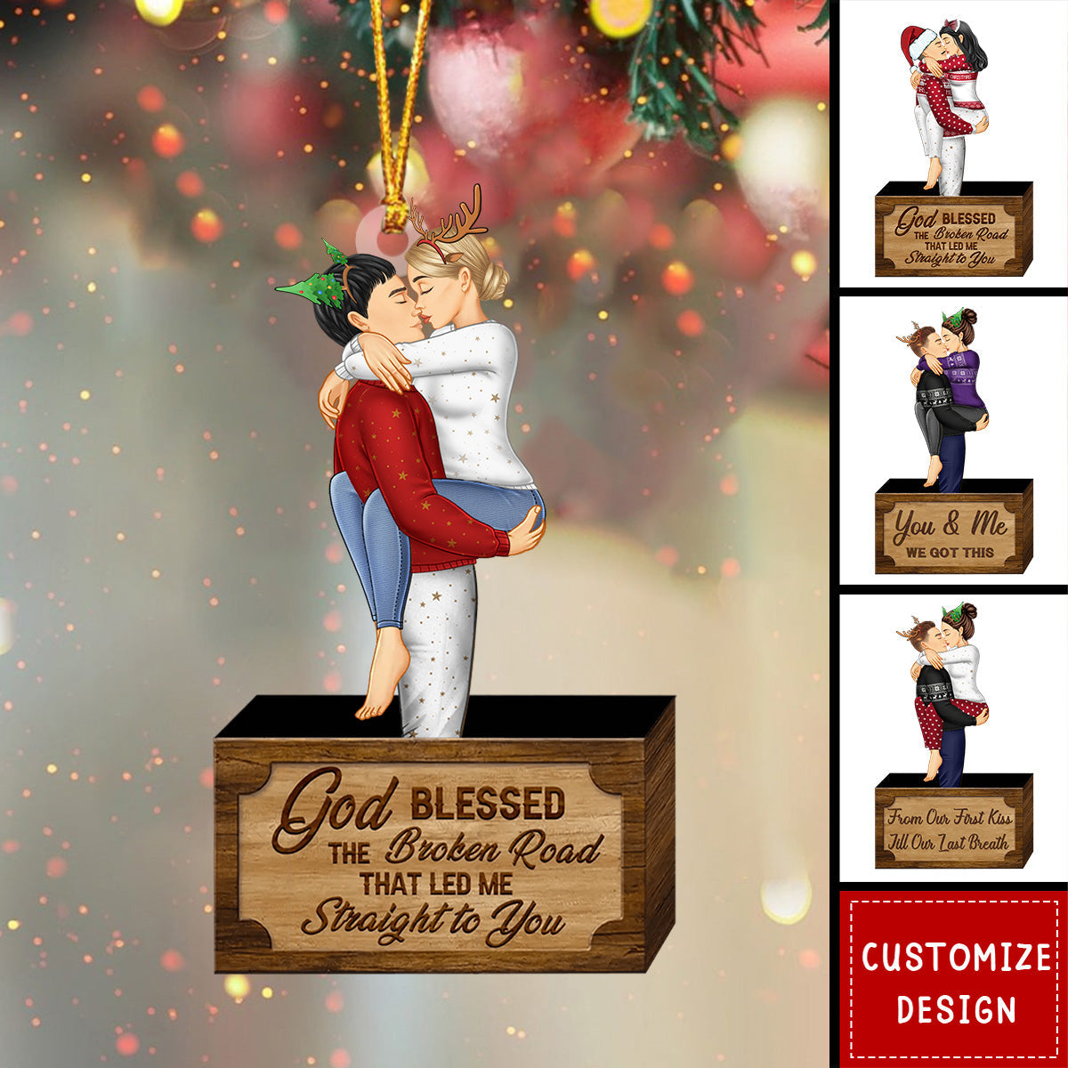 Hugging Couple Personalized Acrylic Ornament - 2024 New Release