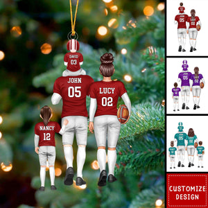 Personalized American football Family Acrylic Ornament - Gift For Family