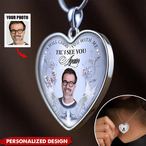 Heart Shaped Photo Memorial Necklace-Personalized Necklace