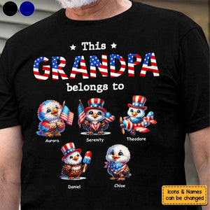 This Grandpa Belongs To - Personalized 4th Of July T-Shirt