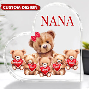 Mama/Nana Bear With Little Kids - Personalized Acrylic Plaque Mother's Day Gift