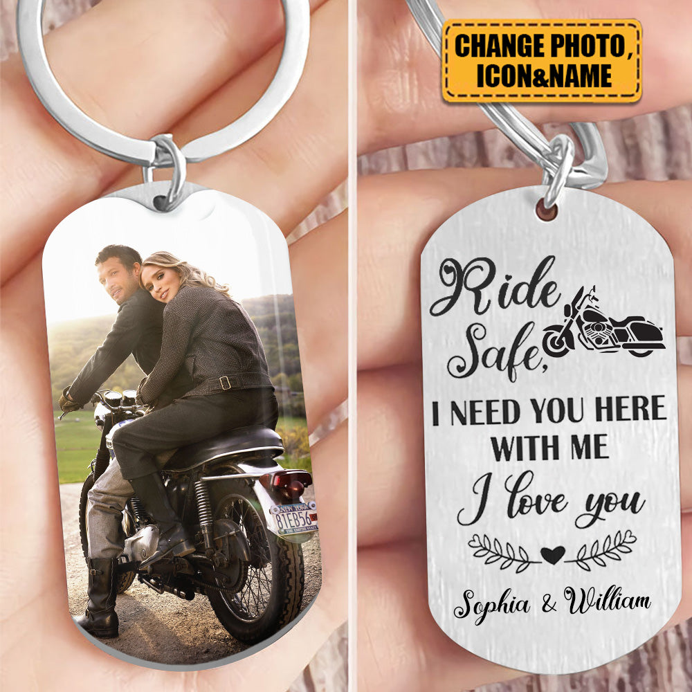 Ride Save - Personalized Photo Keychain - Gift For Couples