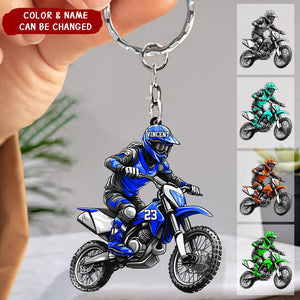 Personalized Motocross Acrylic Keychain - Gift For motocross enthusiast