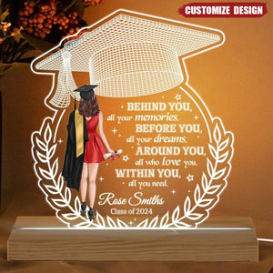 Behind You All Your Memories Graduation Gift Personalized Shape Warm LED Night Light