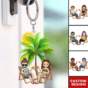 Personalized Beach Couple - Personalized Acrylic Keychain