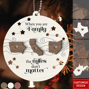 2024 New Release - Long Distance Family Friends Siblings Sisters Besties Personalized 2-Layered Wooden Ornament