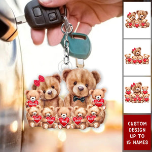 Bear Family Personalized Acrylic Keychain