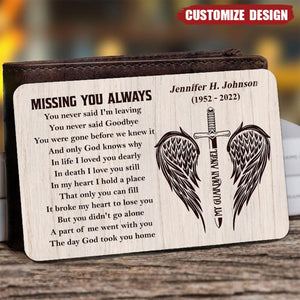 Missing You Always - Memorial Personalized Stainless Wallet Card