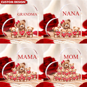 Mama/Nana Bear With Little Kids - Personalized Acrylic Plaque Mother's Day Gift