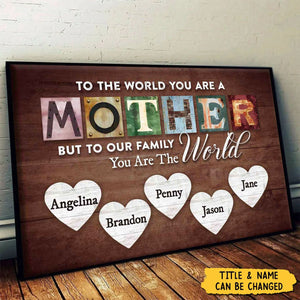 Mother You Are The World Personalized Poster, Gift For Mom, Grandma