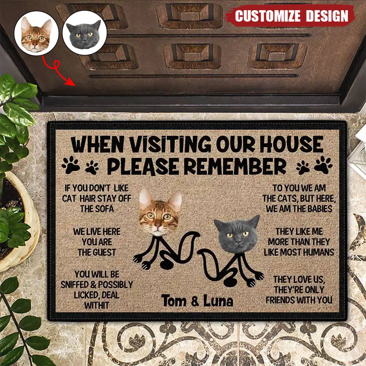 Custom Photo When You Visit My House Pet - Personalized Doormat