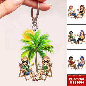 Personalized Beach Couple - Personalized Acrylic Keychain