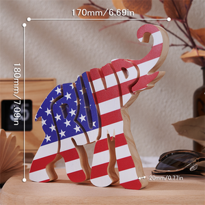 2024 Voting With US Flag Wood Sculpture