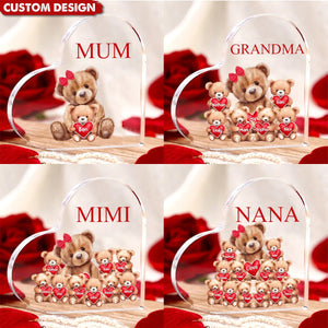 Mama/Nana Bear With Little Kids - Personalized Acrylic Plaque Mother's Day Gift