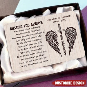 Missing You Always - Memorial Personalized Stainless Wallet Card