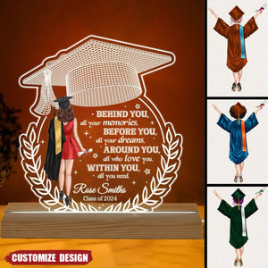 Behind You All Your Memories Graduation Gift Personalized Shape Warm LED Night Light