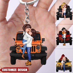 New Release - Personalized Off-Road Car Couple Kiss Keychain