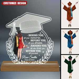 Behind You All Your Memories Graduation Gift Personalized Shape Warm LED Night Light