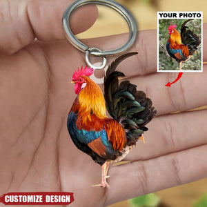 Personalized Cock/Rooster/Hen/Chicken Upload Photo Acrylic Keychain