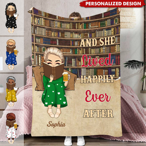 Reading Chibi Just A Girl Who Loves Books - Personalized Flannel Blanket